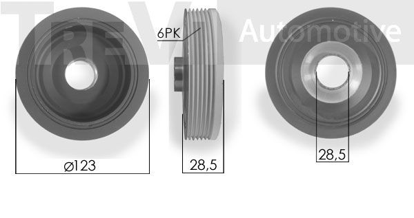 TREVI AUTOMOTIVE Hihnapyörä, kampiakseli PC1215